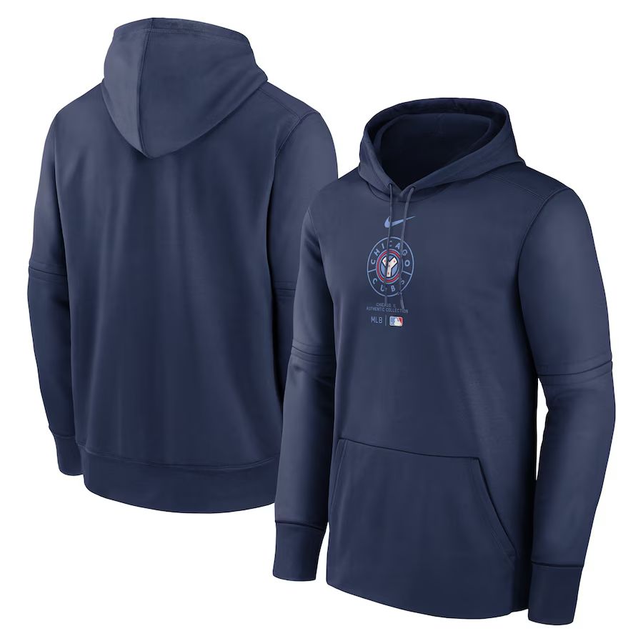 Men 2025 MLB Chicago Cubs blue Nike hoodie style 3